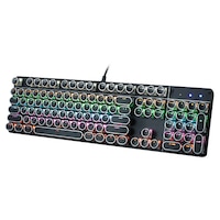 TODO Mechanical Gaming Keyboard Tactile Blue Switch Rgb Led 104 Key Usb Windows - Black