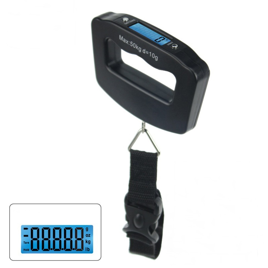 Portable Digital Backlit Lcd Electronic Scale 50Kg/10G Hanging Belt Luggage Weight