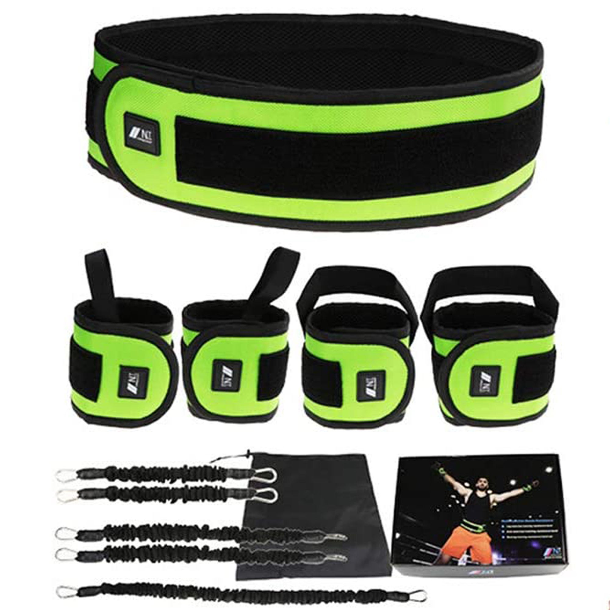 TODO 150lbs Resistance Trainer Band Set Muscle Training Belt Boxing Pilates Ankle Wrist Advanced Bounce Straps