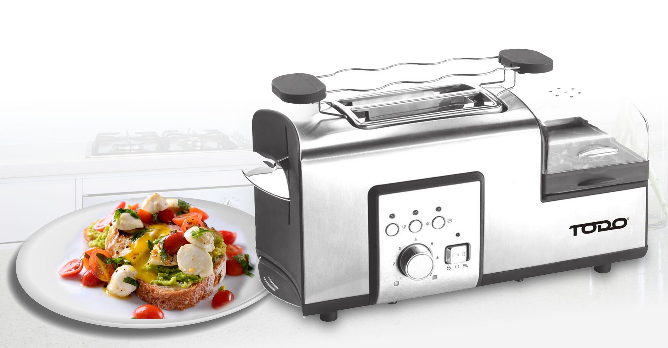 TODO 1250W Breakfast Master Toaster Egg Cooker Poacher Bacon Fryer All