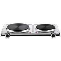 TODO 2250W Twin Hotplate Electric Cooktop Dual Plate Stainless Steel