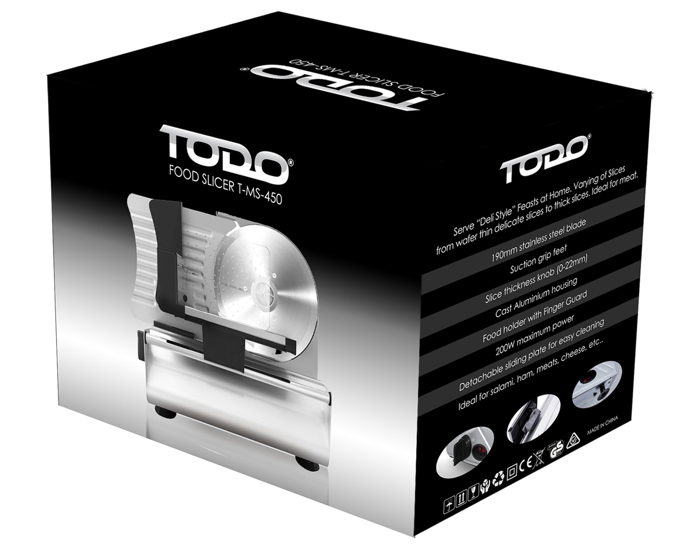 TODO 200W Electric Food Slicer Meat Slices Fruit Vegetables Bread Deli