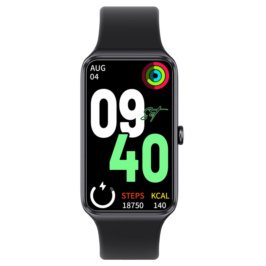 TODO Fitness Tracker Smart Watch BT 5.0 1.47" Display Thermometer BPM Monitor - Black