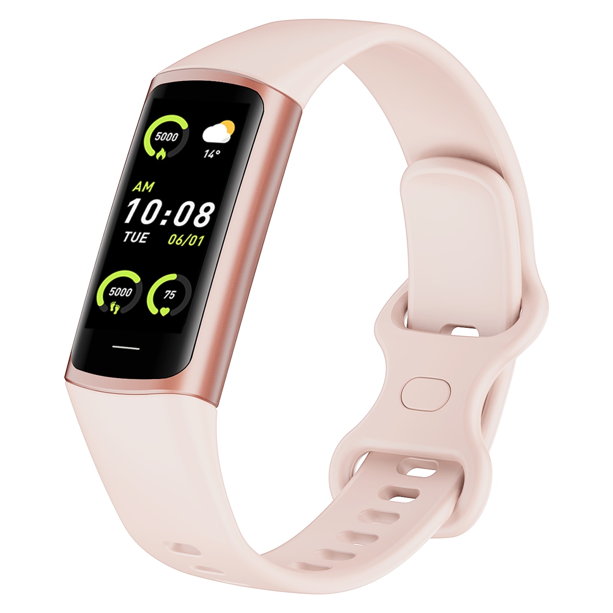 TODO Fitness Tracker Smart Watch BT 5.0 Body Thermometer Temperature BPM Monitor Pink