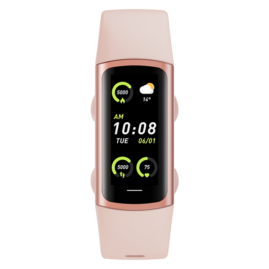 TODO Fitness Tracker Smart Watch BT 5.0 Body Thermometer Temperature BPM Monitor - Pink