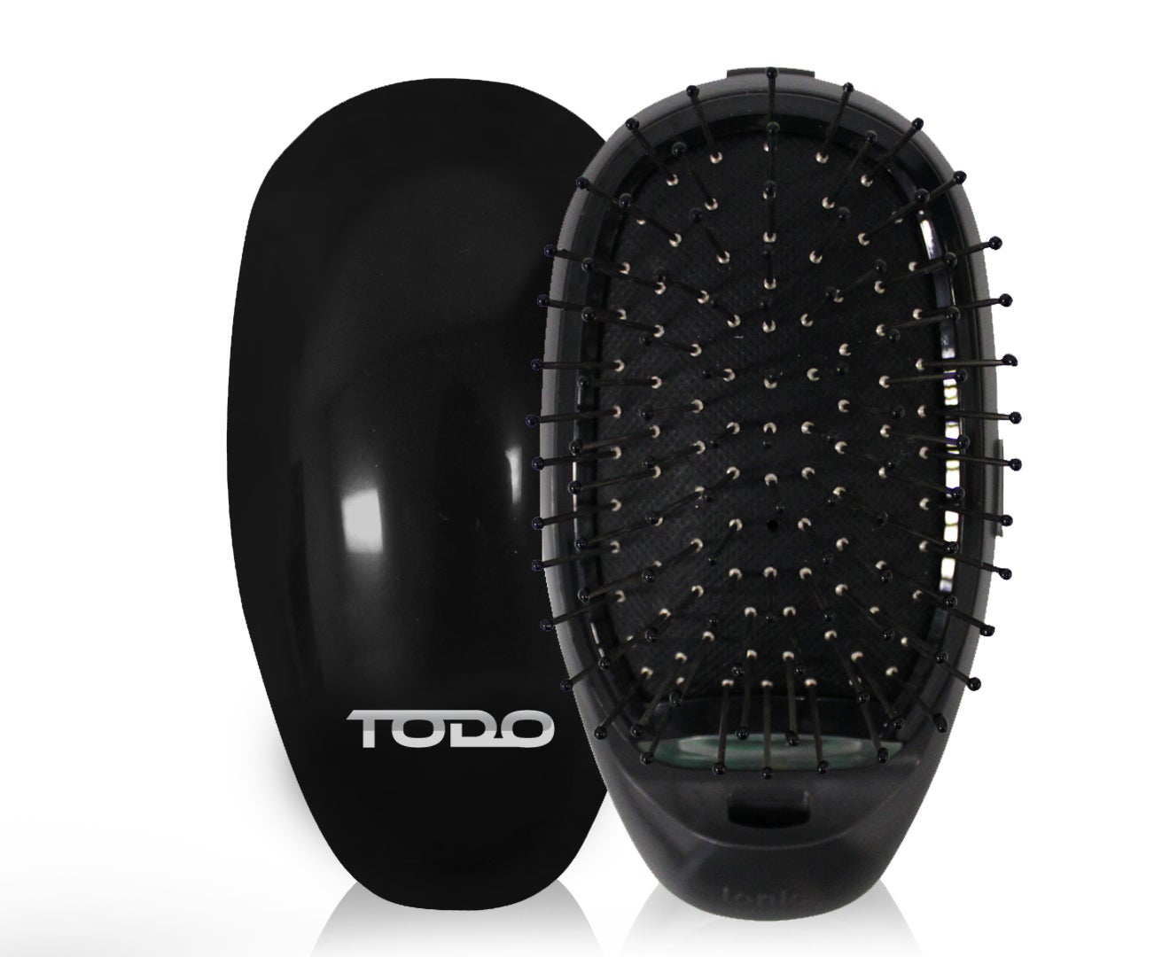 TODO Ionic Styling Hair Brush Straightener Anti-Frizz Smooth Silky Hair Stainless Steel Bristle Black