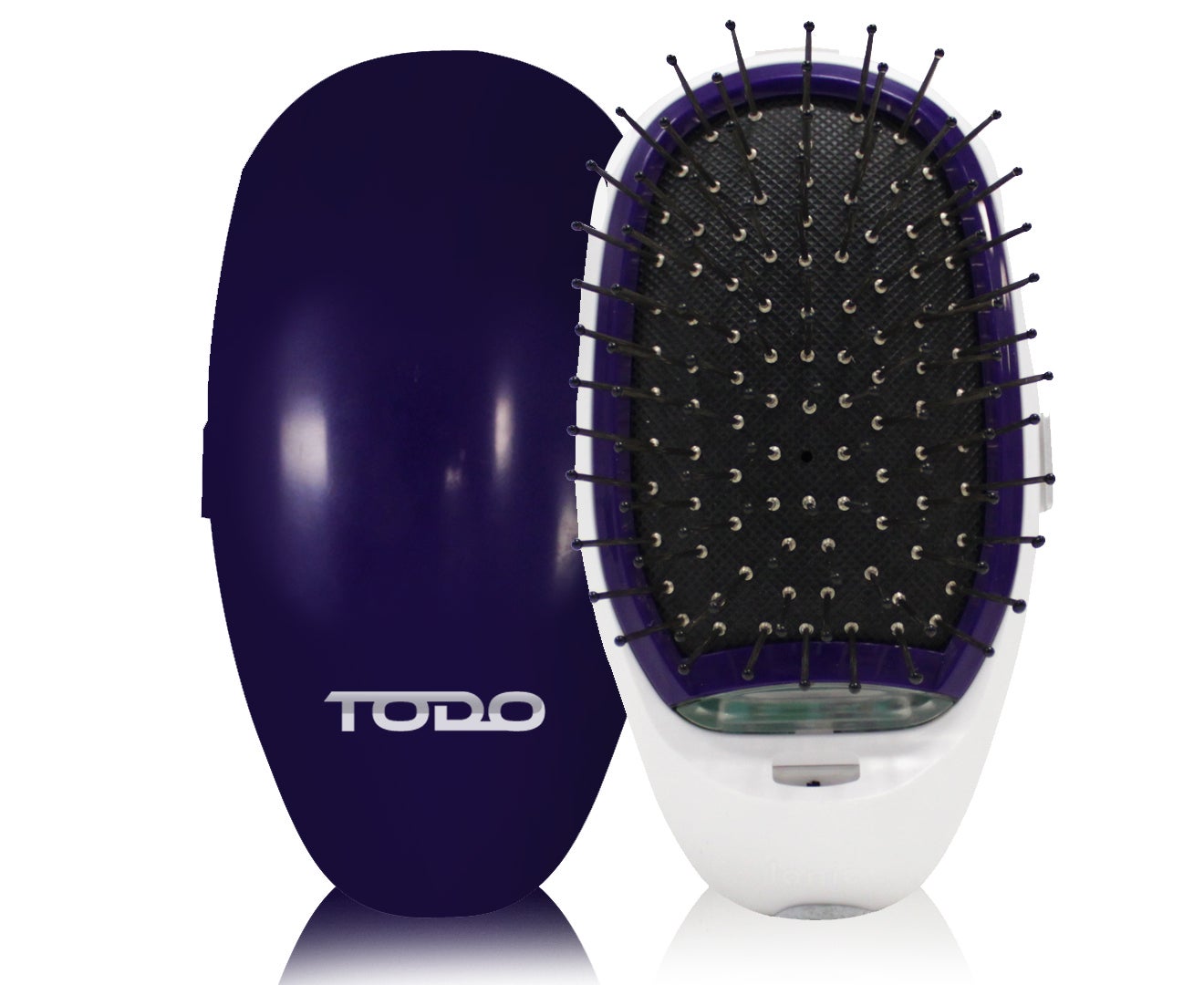 TODO Ionic Styling Hair Brush Health Smooth Silky Hair Stainless Steel Bristle Comb Purple