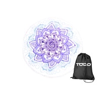 TODO Luxury Thick Microfiber Round Beach Towel Throw Rug Ttowel Sky Blue Flower