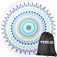 TODO Luxury Thick Microfiber Round Beach Towel Throw Rug Ttowel05