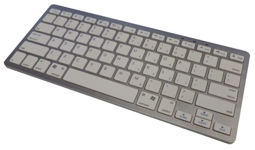 TODO Wireless Bluetooth Keyboard Ipad, Iphone, Win, Mac, Linux White Silver Bk3001