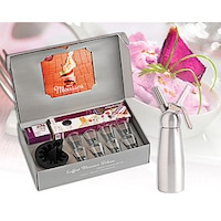 Mastrad Gift Set with Whipper, 8 Glasses & Book