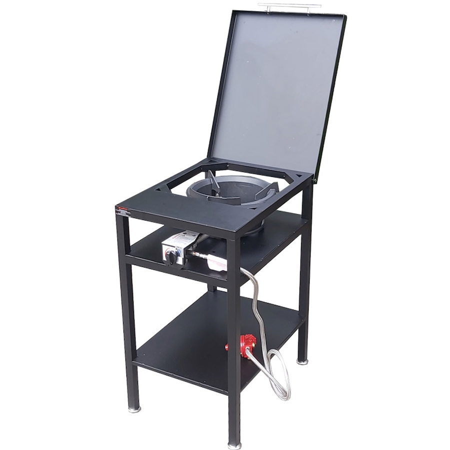 Auscrown 55MJ/hr High Pressure 100kPa LPG Wok Burner + Stand Lid & Cover