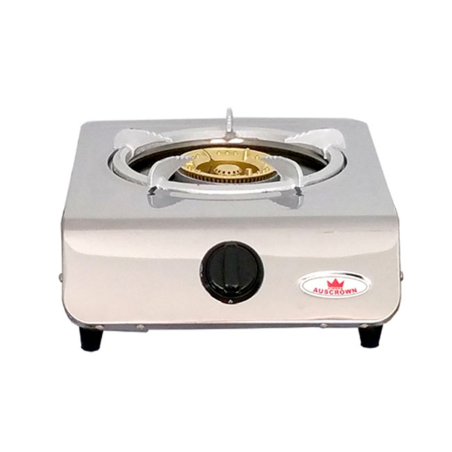 Auscrown Natural Gas Wok Burner + Cast Iron Trivets & Brass Caps