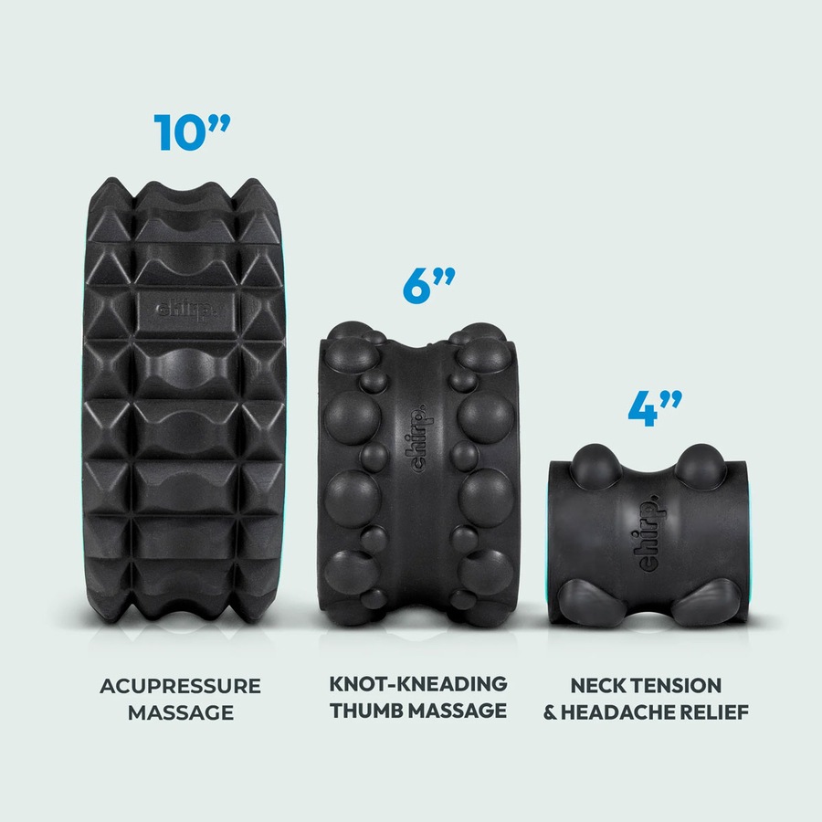 Chirp Wheel XR 3 Pack Acupressure, Knot-Kneading & Neck Tension Foam Rollers