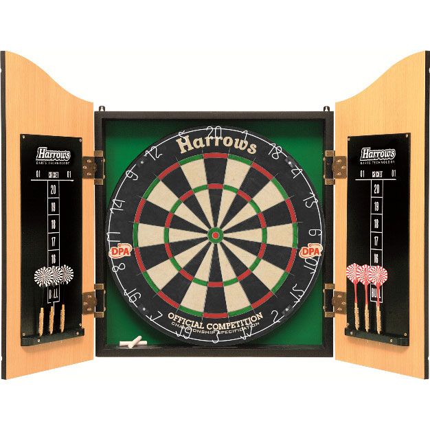 Harrows Pro's Choice Complete Dart Set with Board + Cabinet & Darts