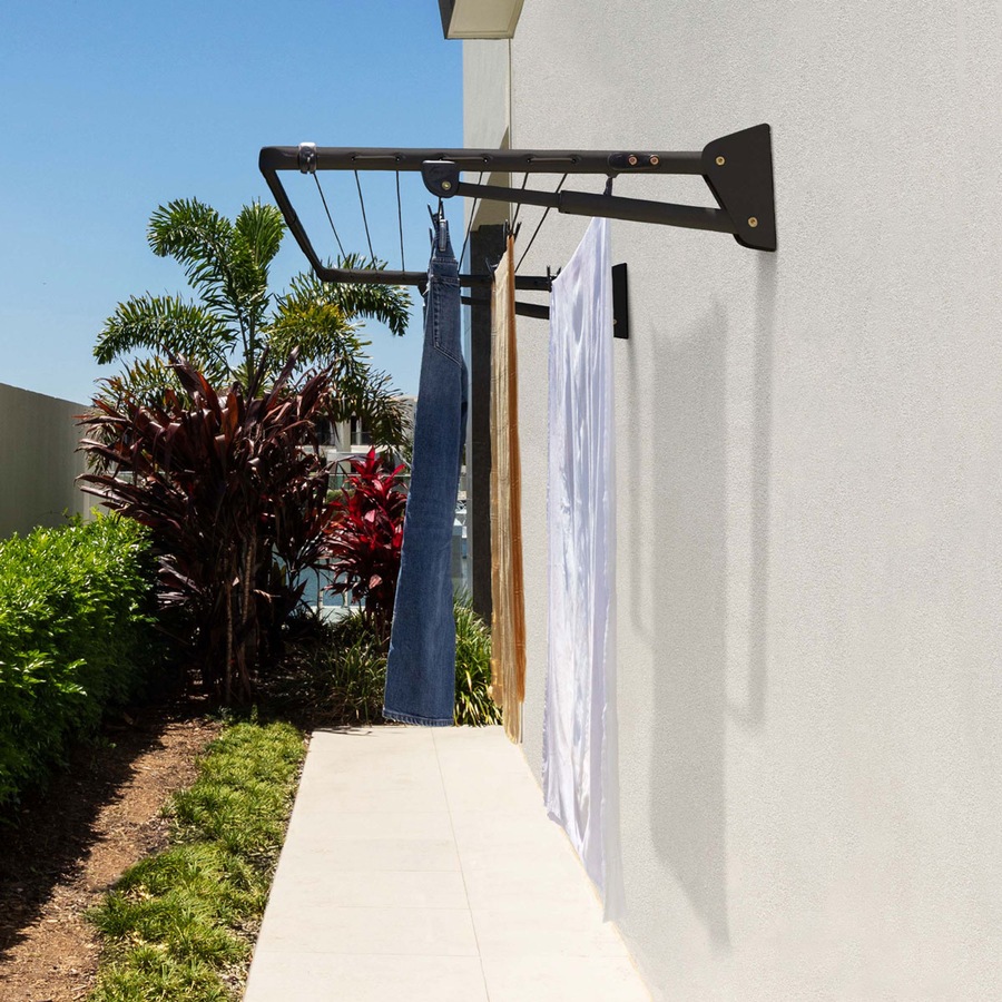 Hills Folding Frame 2.4m Wide Compact Clothesline in Monument
