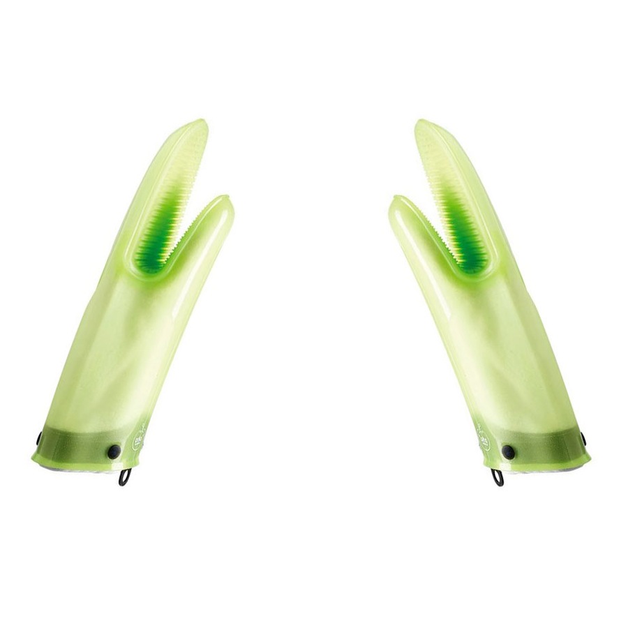 Mastrad of Paris Pair of Orka Plus Cotton Lined Oven Mitt / Glove in Green