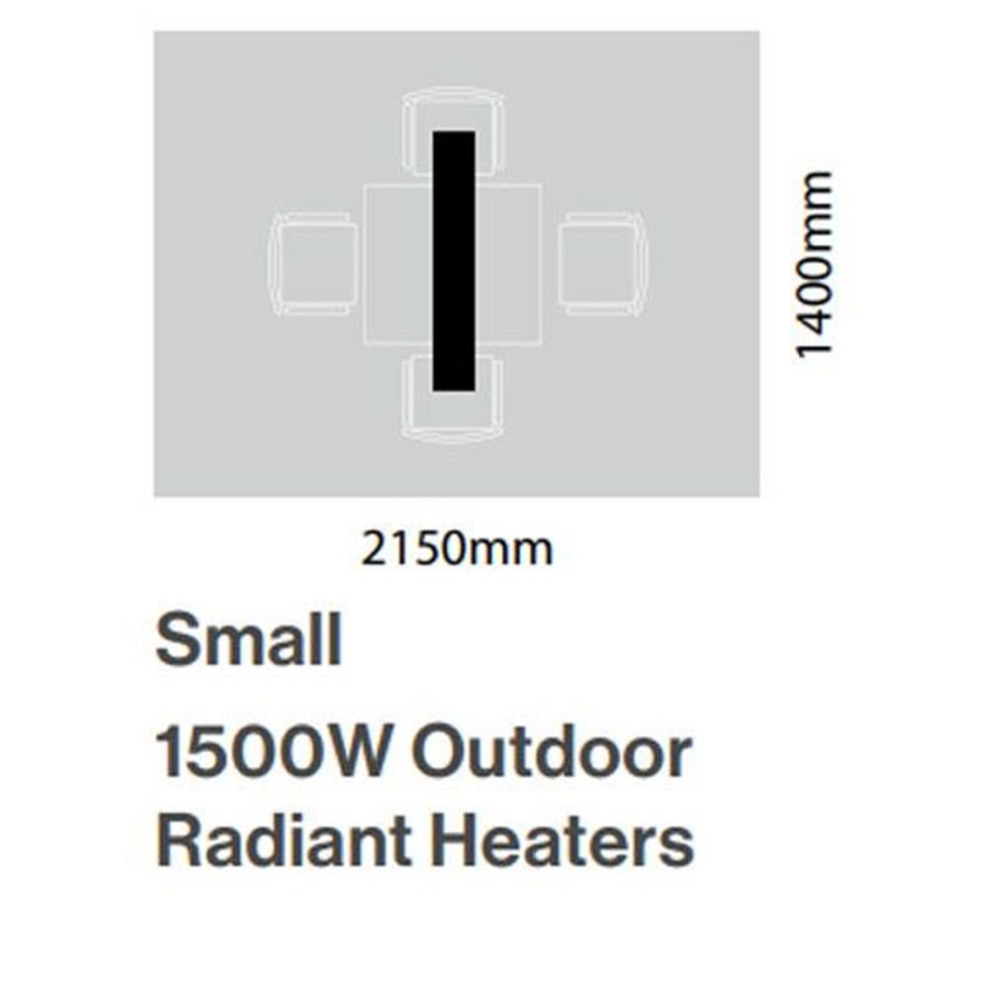 Rinnai Outdoor / Alfresco WiFi & Remote 1500W Infrared Radiant Strip Heater in Small