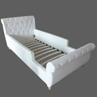 Kid's Single PU Leather Princess Bed Frame in White - MyDeal