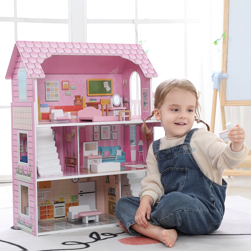 Buy ALL 4 KIDS 3 Level Paisley Dollhouse with Furniture MyDeal