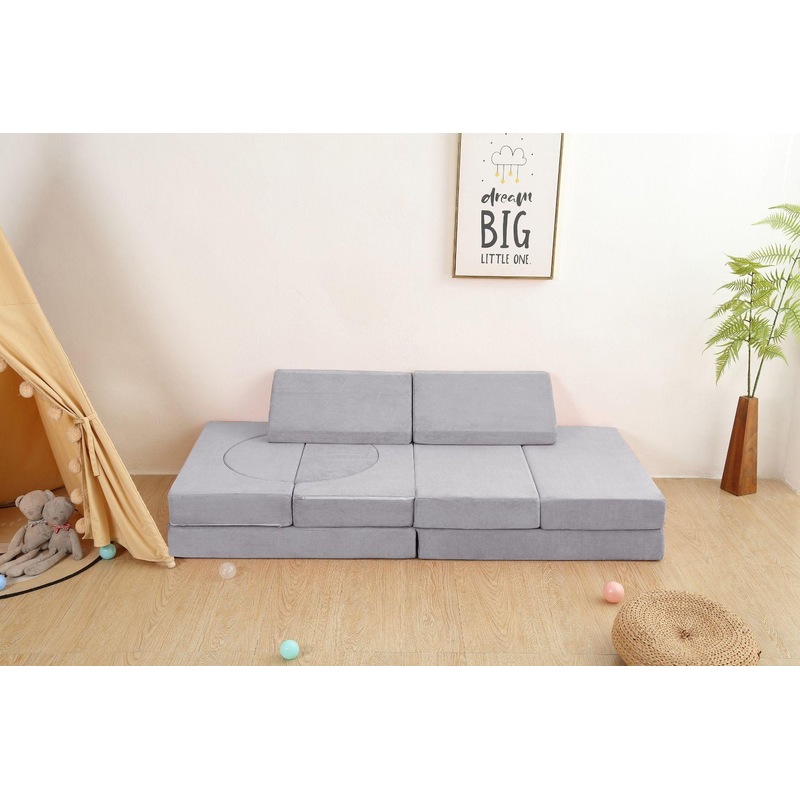 Buy All 4 Kids Ollie 10 PCS Modular Play Couch Set Grey MyDeal