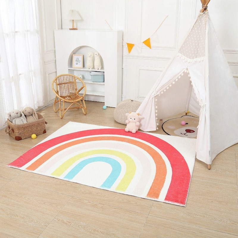 Buy All 4 Kids Pastel Rainbow Rug - MyDeal