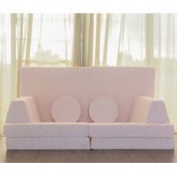 All 4 Kids Roman 10 PCS Play Couch with Farbic Cover - Pink Chevron