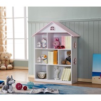 ALL 4 KIDS Veronica Girls‘s Pink Roof Dollhouse Bookcase