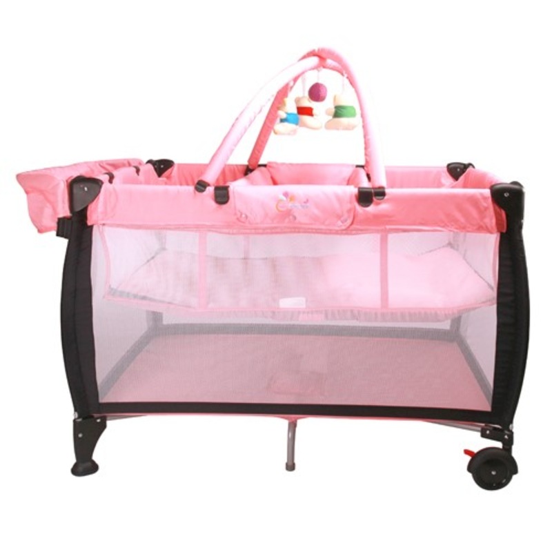 Buy JOY BABY Portable Travel Cot Portacot with Pink MyDeal