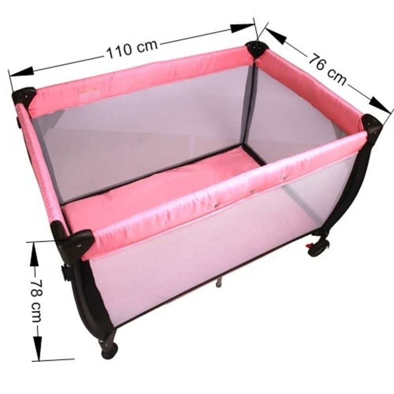JOY BABY Portable Travel Cot Portacot with Pink MyDeal