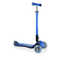 Globber Elite Deluxe 3 Wheel Foldable Adjustable Height Scooter - Navy Blue