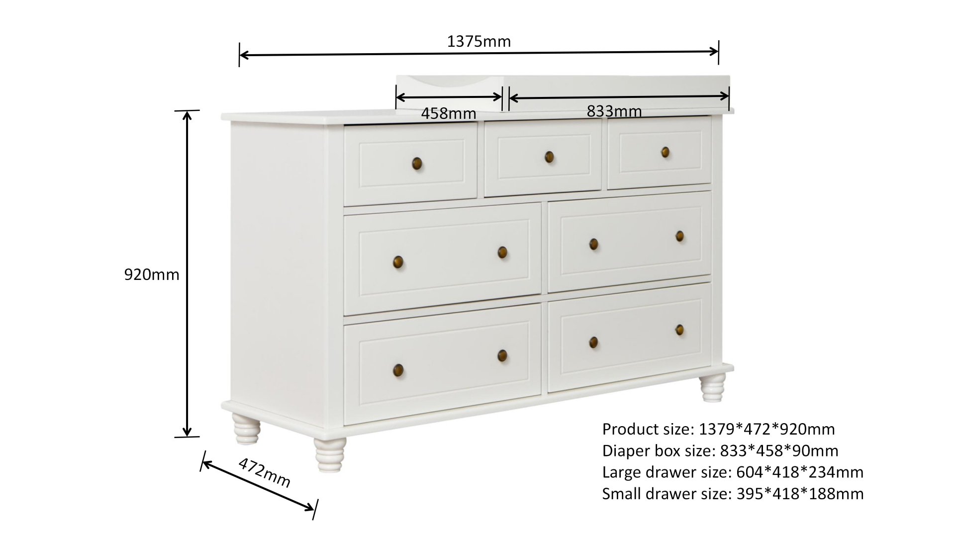 baby drawers and change table