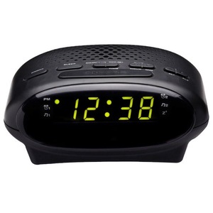 Lenoxx Portable Clock Radio With Green Led Black