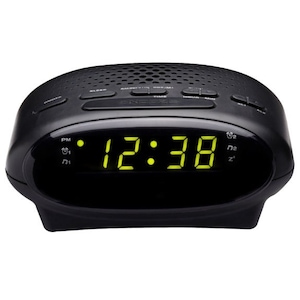Lenoxx Portable Clock Radio With Green Led Black