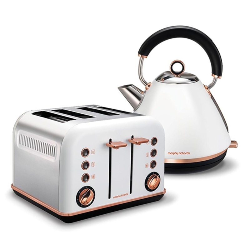Buy Morphy Richards 4 Slice Toaster & Kettle Pack White/Rose Gold