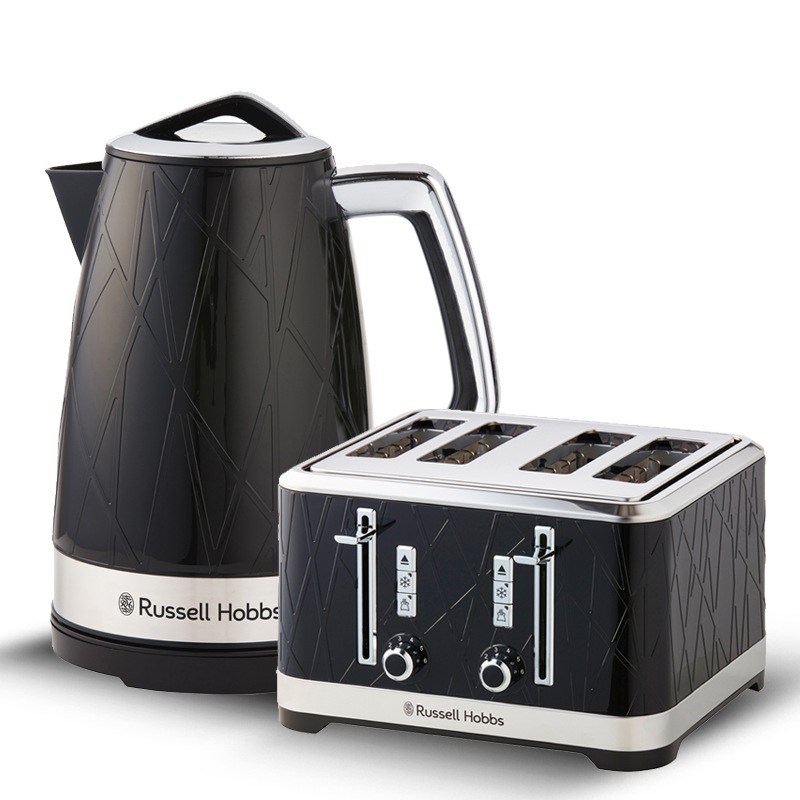 Buy Russell Hobbs Structure 4 Slice Kettle + Toaster Pack Black MyDeal