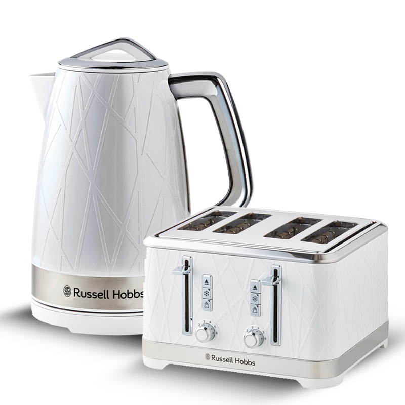 Buy Russell Hobbs Structure 4 Slice Kettle + Toaster Pack White MyDeal