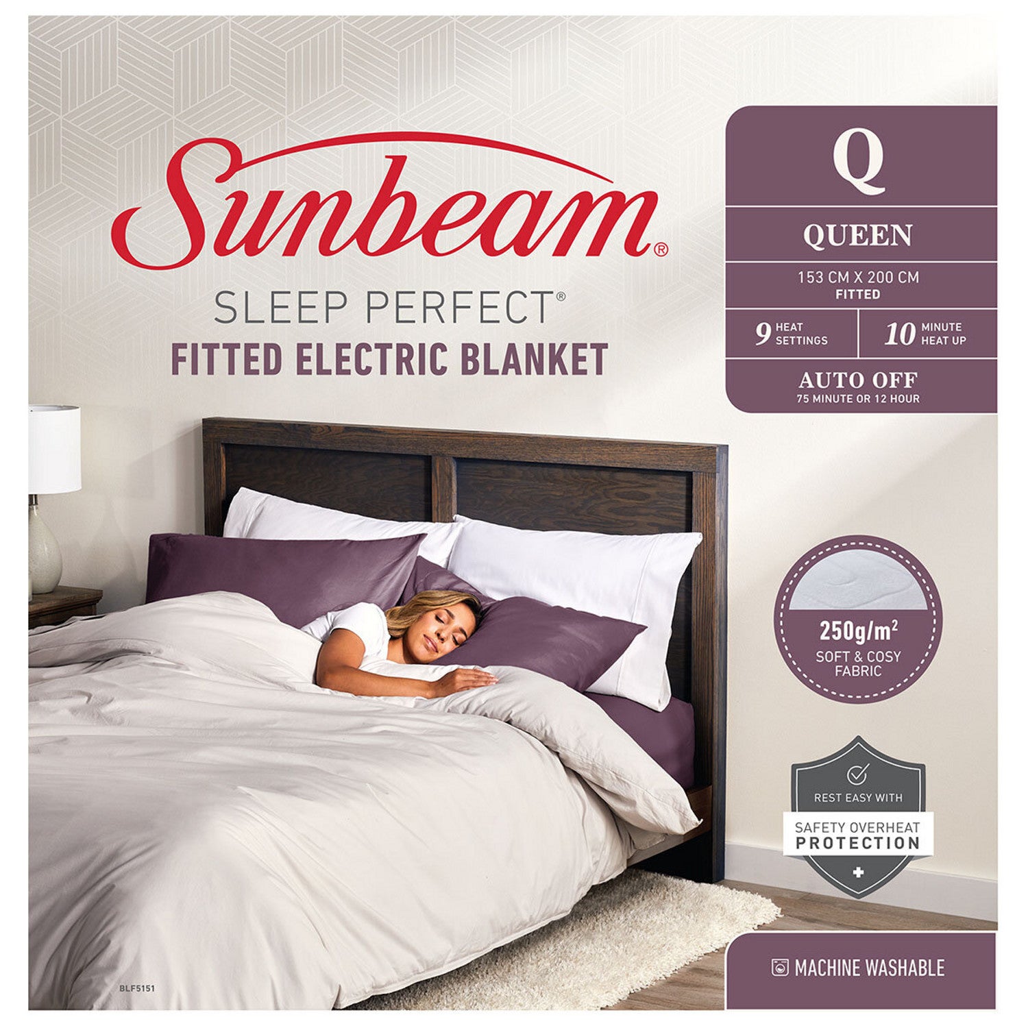 Sunbeam Sleep Perfect Queen Fitted Blanket - BLF5151