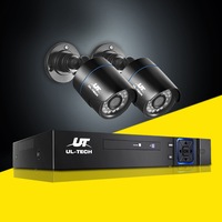 UL-Tech CCTV Security System 4CH DVR 2 Cameras 1080p