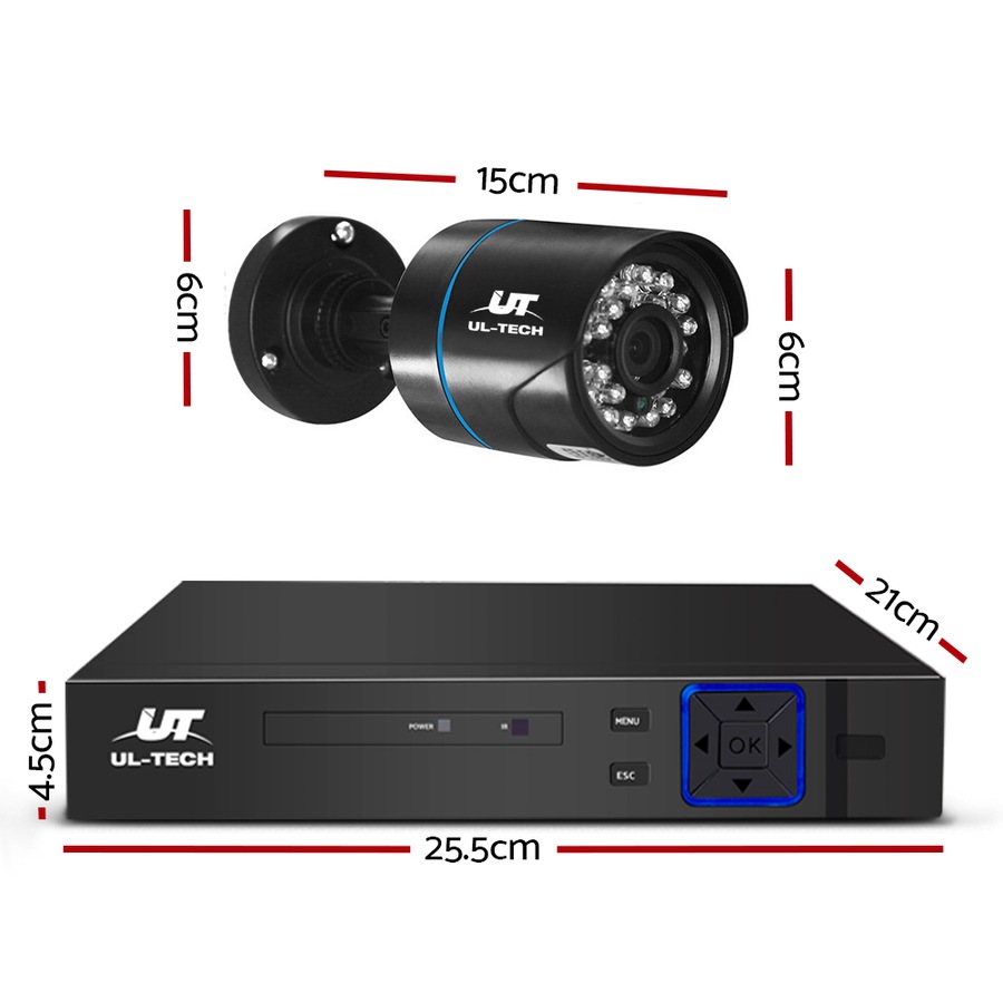 UL-Tech CCTV Security System 8CH DVR 8 Cameras 1TB Hard Drive
