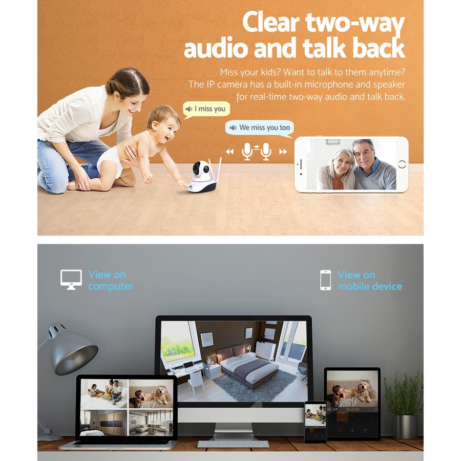 UL-Tech 1080P Wireless IP Camera Security WIFI Cam White