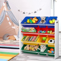 12 Bins Keezi Kids Toy Box Organiser Bookshelf Storage Children Drawer Rack