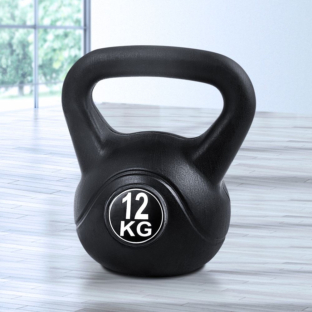 Everfit 12kg Kettlebell Set Weight Lifting Bench Dumbbells Kettle Bell Gym Home Australia