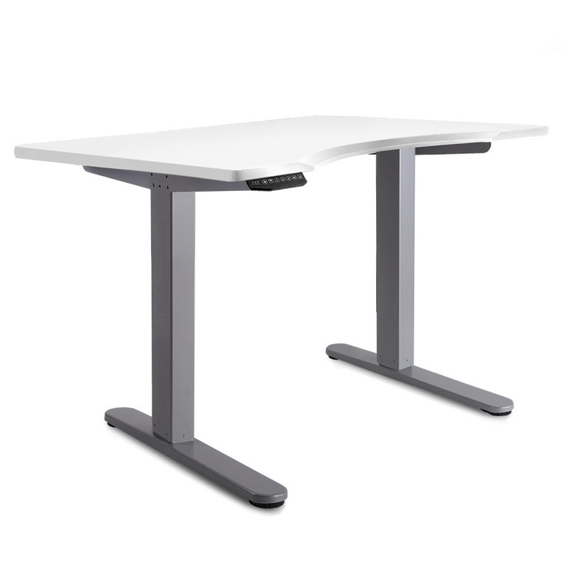 Artiss 140cm Curved Adjustable Desk - White | Buy Standing Desks ...