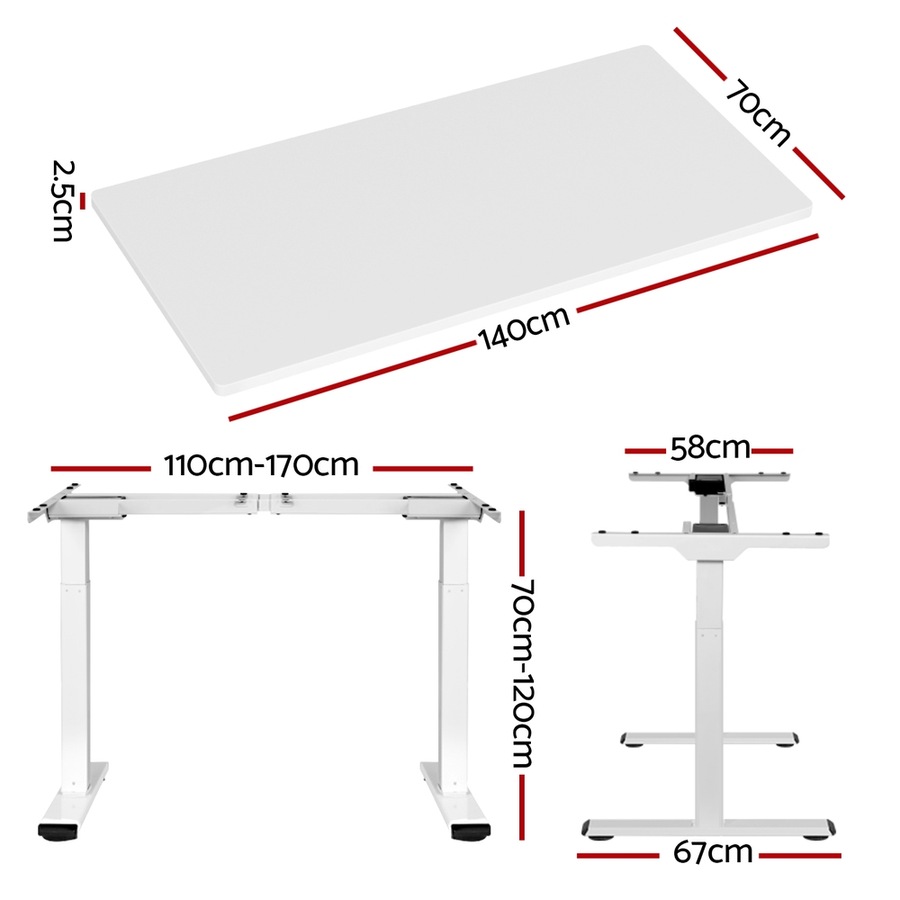 140CM Electric Standing Desk Computer Desks Dual Motor