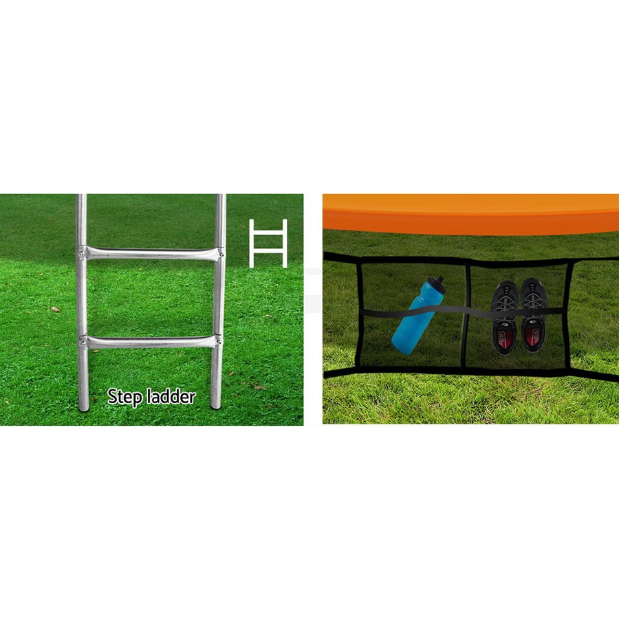 Everfit 14FT Trampoline for Kids w/ Ladder Enclosure Safety Net Rebounder Orange