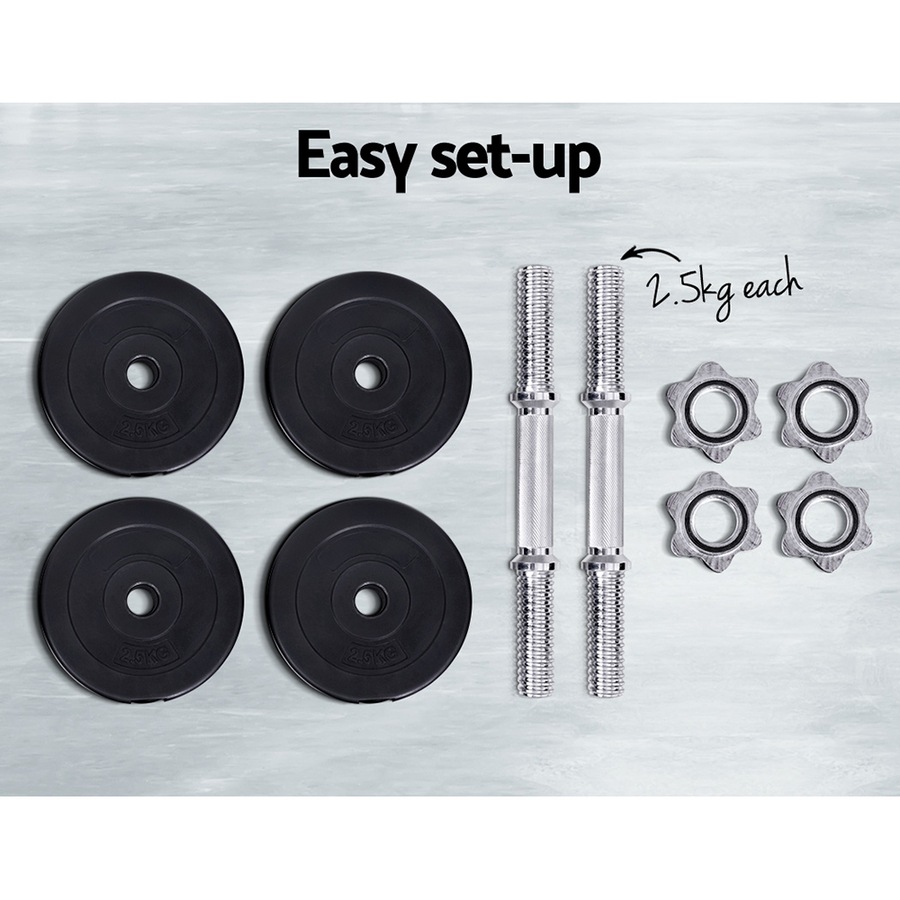 15kg Everfit Dumbbells Set Weight Plates