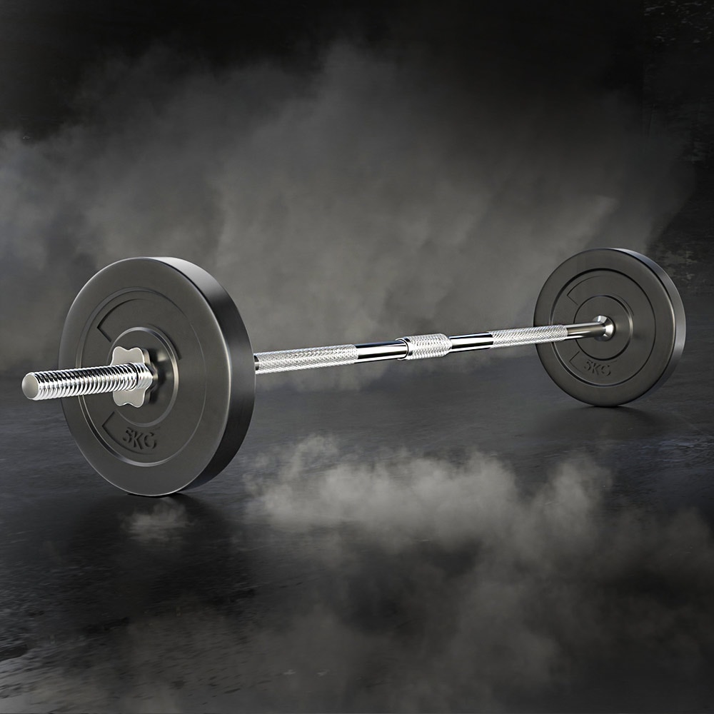 168cm 18kg Everfit Barbell Set Weight Plates Bar Lifting Bench Australia