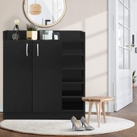 21 Pairs Artiss Shoe Rack Storage Cabinet Shelves Black Clair