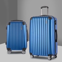 20"28" Wanderlite Luggage Trolley Travel Set Suitcase Carry On TSA Hard Case Lightweight Blue